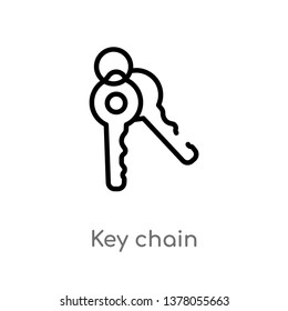 key chain vector line icon. Simple element illustration. key chain outline icon from security concept. Can be used for web and mobile
