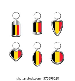 Key chains with Belgium flag