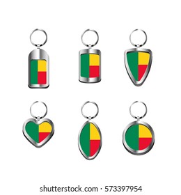 Key chains with Benin flag