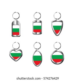 Key chains with Bulgaria flag
