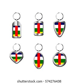 Key chains with Central African Republic flag