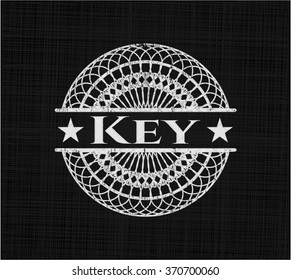 Key chalk emblem written on a blackboard