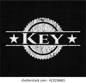 Key chalk emblem written on a blackboard