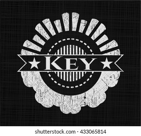 Key chalk emblem written on a blackboard