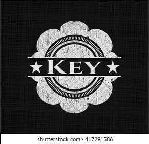 Key chalkboard emblem written on a blackboard