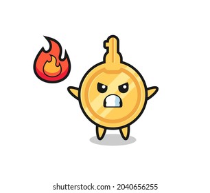 key character cartoon with angry gesture , cute design