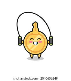 key character cartoon with skipping rope , cute design