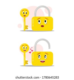 Caracteres clave e ilustración del vector de candado