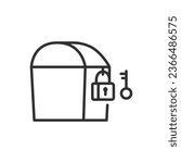 Key to the chest, linear icon. Line with editable stroke