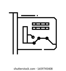 Key chip line icon, concept sign, outline vector illustration, linear symbol.