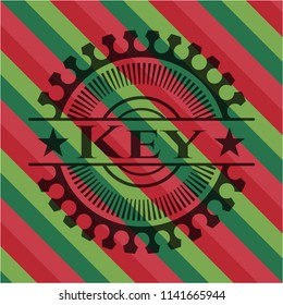 Key christmas badge.