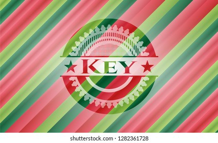 Key christmas badge.