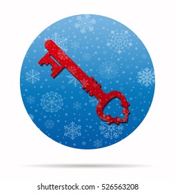 key christmas icon in circle