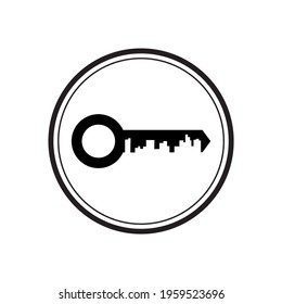 key city lock icon logo vector symbolic