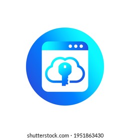key to cloud icon for web