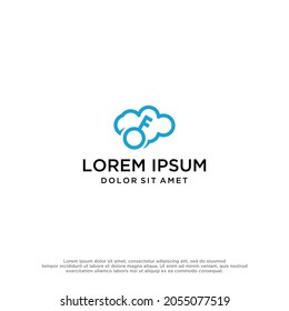 key cloud logo design template
