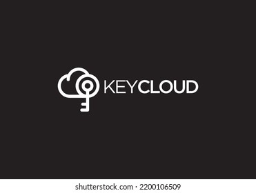 key cloud logo icon. security tech concept vector illustration