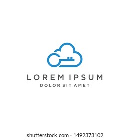 Key Cloud Logo Icon Vector Template