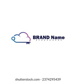 key cloud logo icon vector illustration design