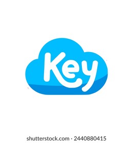 key cloud sticker t shirt vector illustration template design