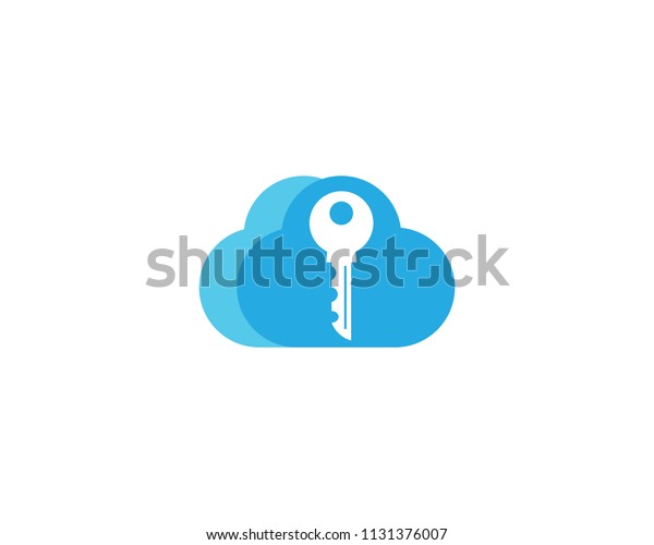 Key with cloud\
symbol illustration design