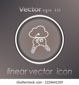 Key cloud symbol logo icon design template. Secure sign.