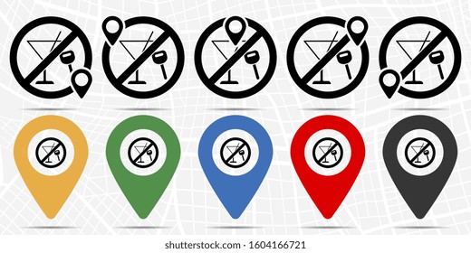 key cocktail icon in location set. Simple glyph, flat illustration element of universal theme icons
