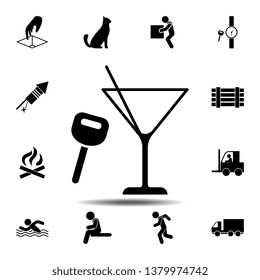 key cocktail icon. Simple glyph, flat vector element of universal icons set for UI and UX, website or mobile application