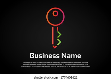 Key Coding Digital code logo or icon. Colorful coding programmer media logo icon vector for your business or product