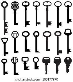 Key Collection (old And New) - Vector Silhouette