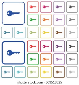 Key color icons in flat rounded square frames. Thin and thick versions included.
