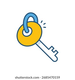 Icono de Vector de línea de color clave