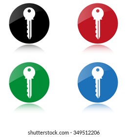 Key - color vector icon