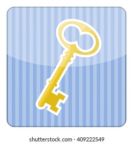 Key colorful single vector icon