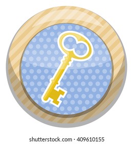 Key colorful single vector icon
