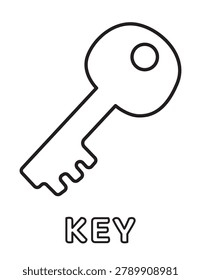 Key Coloring Page Vector