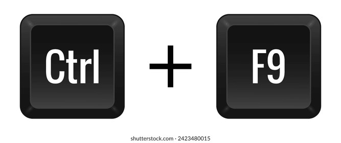 Key combination Ctrl f9 line icon. Compact, user-friendly, technology, illuminated, efficiency. Vector linear icon for business and advertising