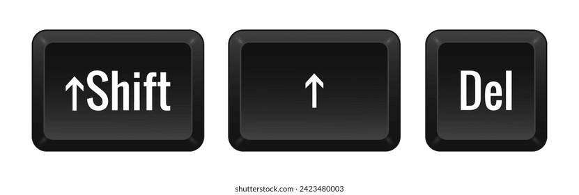 Key combination Shift del line icon. Sleek, efficient, user-friendly, technology, typing, contemporary design, input device, innovation. Vector linear icon for business and advertising