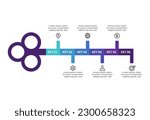 Key concept for infographic with 6 steps, options, parts or processes. Business data visualization.