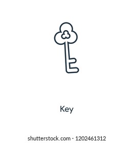 Key concept line icon. Linear Key concept outline symbol design. This simple element illustration can be used for web and mobile UI/UX.