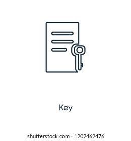 Key concept line icon. Linear Key concept outline symbol design. This simple element illustration can be used for web and mobile UI/UX.