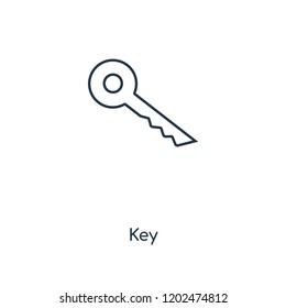 Key concept line icon. Linear Key concept outline symbol design. This simple element illustration can be used for web and mobile UI/UX.