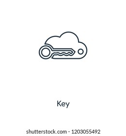 Key concept line icon. Linear Key concept outline symbol design. This simple element illustration can be used for web and mobile UI/UX.