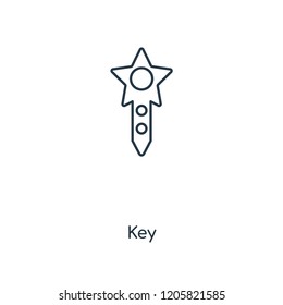 Key concept line icon. Linear Key concept outline symbol design. This simple element illustration can be used for web and mobile UI/UX.