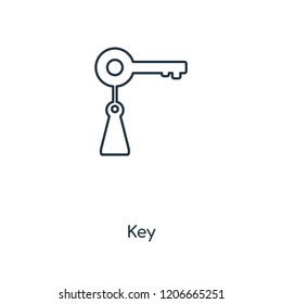 Key concept line icon. Linear Key concept outline symbol design. This simple element illustration can be used for web and mobile UI/UX.