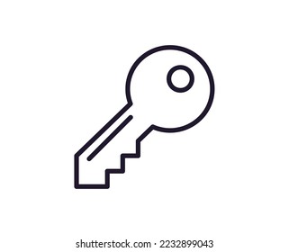 key concept. Modern outline high quality illustration for banners, flyers and web sites. Editable stroke in trendy flat style. Line icon of hotel. 