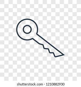 Key concept vector linear icon isolated on transparent background, Key concept transparency concept in outline style
