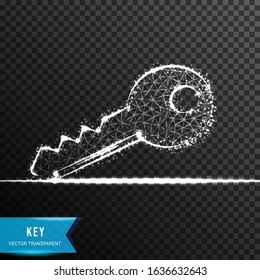 key from connecting dot and line. light effect. vector illustration, isolated on transparent background