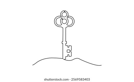 key continuous one line drawing illustration