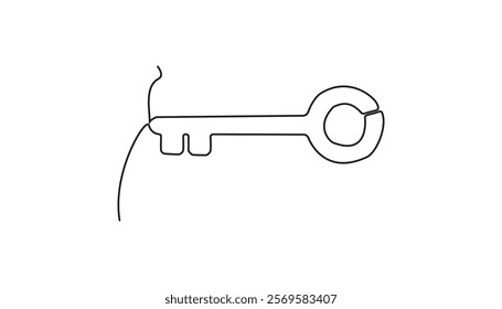 key continuous one line drawing illustration